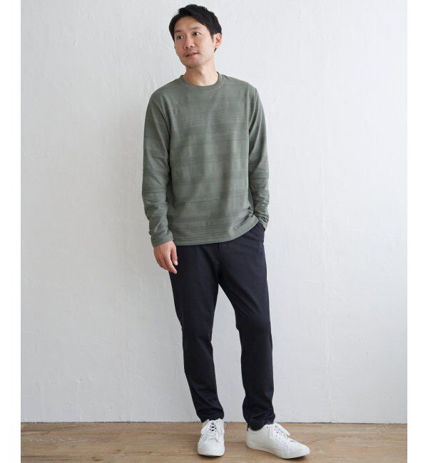 IKKA LOUNGE「ランダムリップルボーダーロンT」|Tシャツ・カットソー|