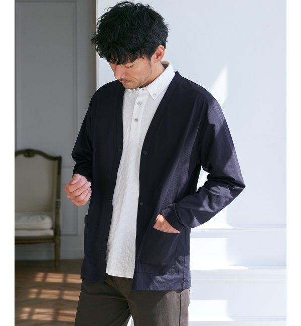 ikka「GOKU楽AIRVネックカーディガン」|カーディガン|ネイビーブルー