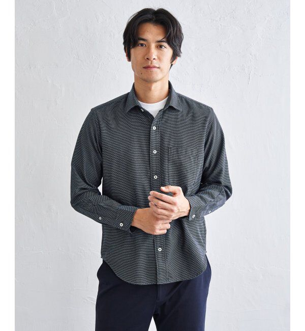 IKKA LOUNGE「デニムライクスイスカラーシャツ」|シャツ・ブラウス|