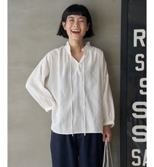 Lbc with Life「ジャカード襟フリル2WAYブラウス」|シャツ・ブラウス|