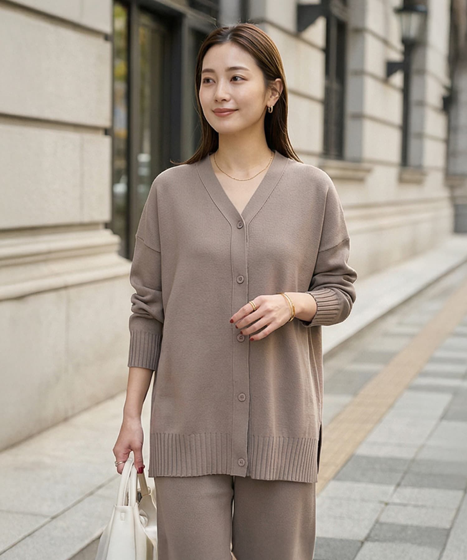  「カーデ型トップス＆パンツセットアップ」|シャツ・ブラウス|