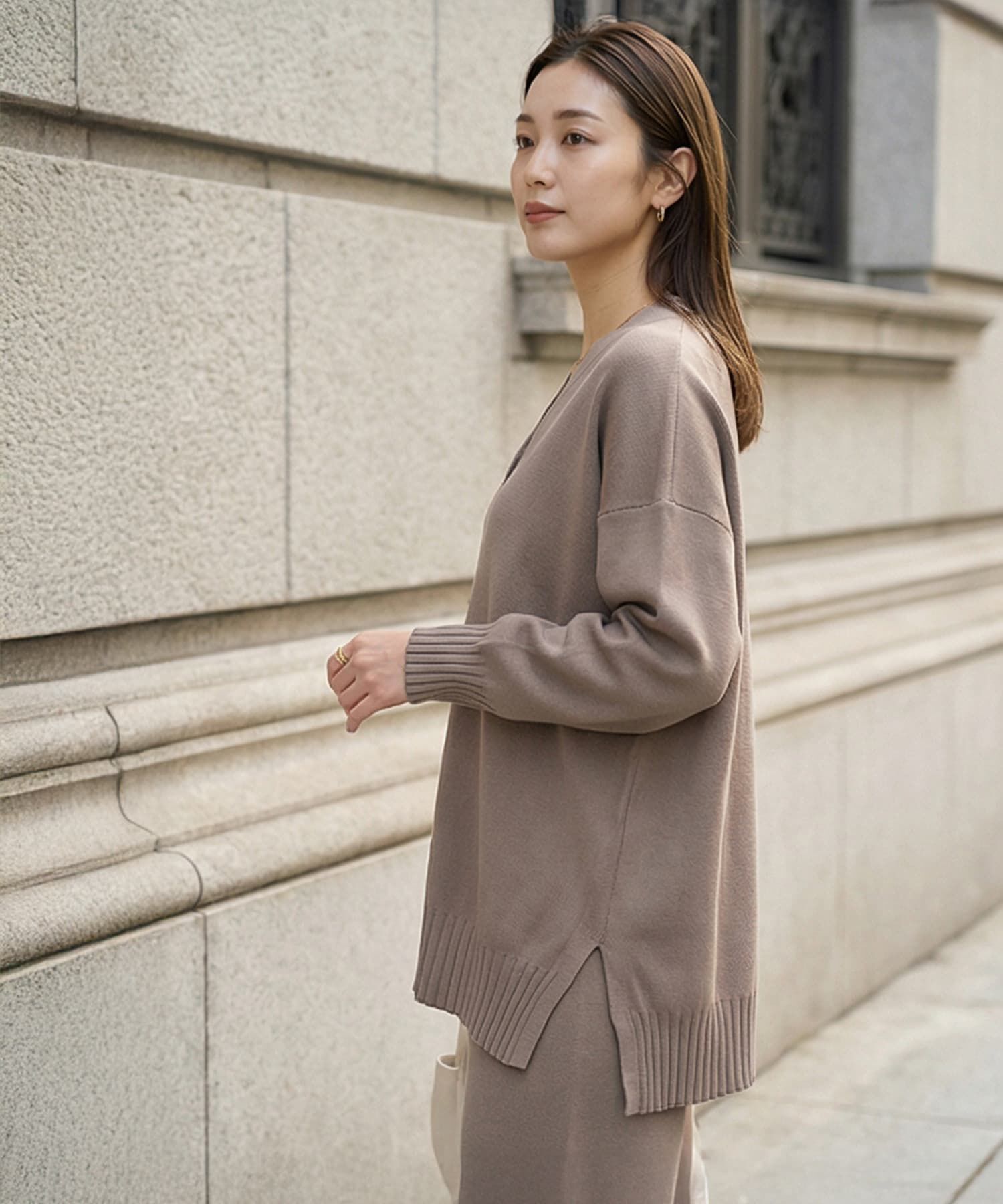  「カーデ型トップス＆パンツセットアップ」|シャツ・ブラウス|