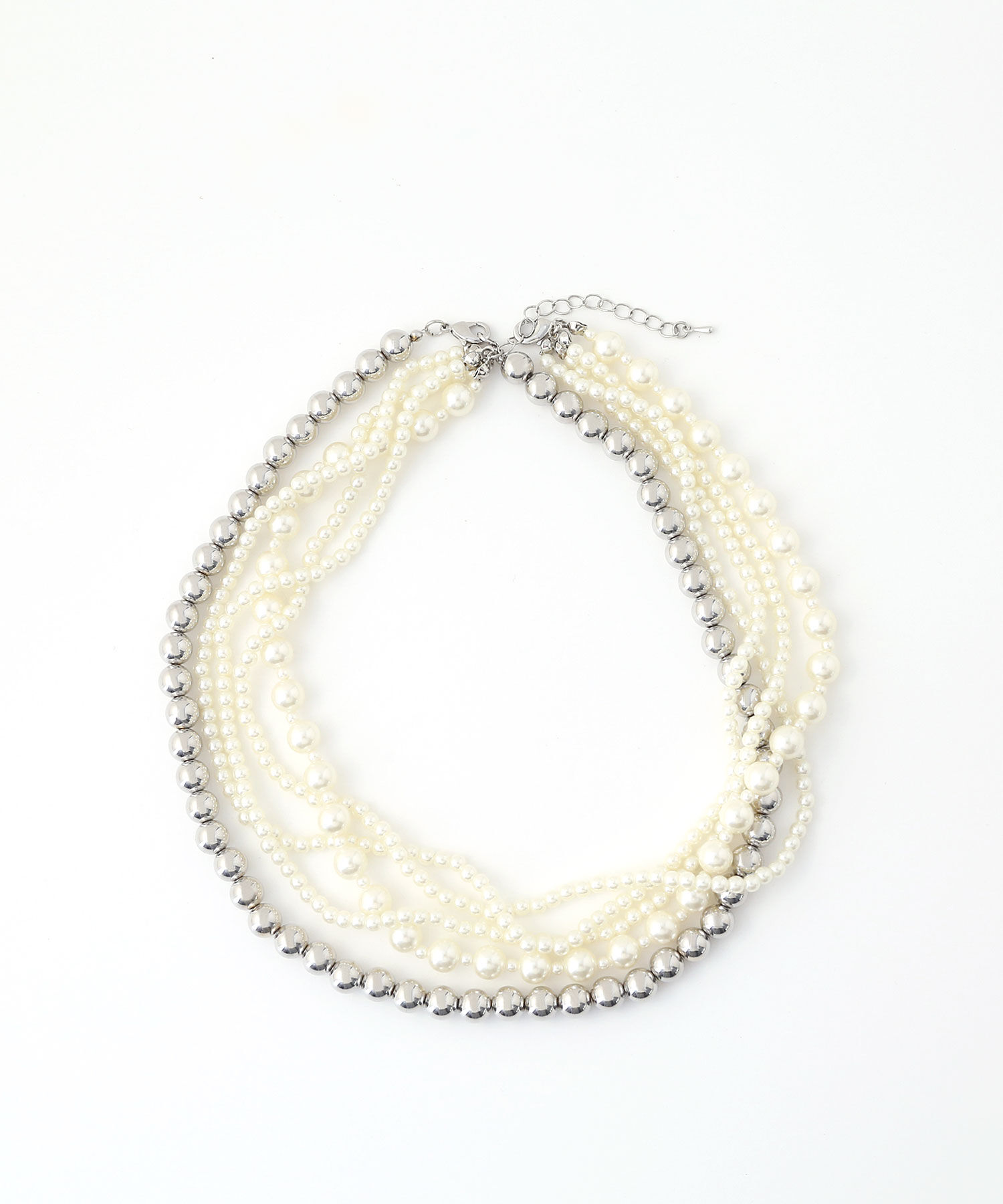 colleca la「ミックスパール＆メタルボール セットネックレス」|ネックレス|