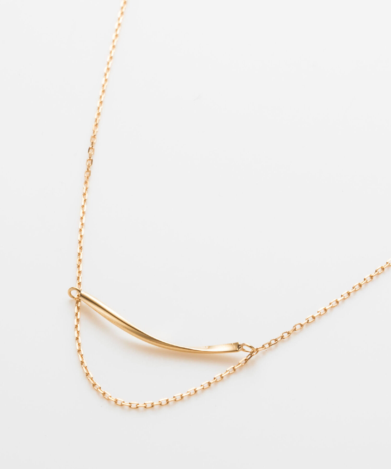 JUPITER「【K18】ゴールドラインバーネックレス/金属アレルギー対応<全長約39.5cm(調節した時の長さ36㎝)>」|ネックレス|