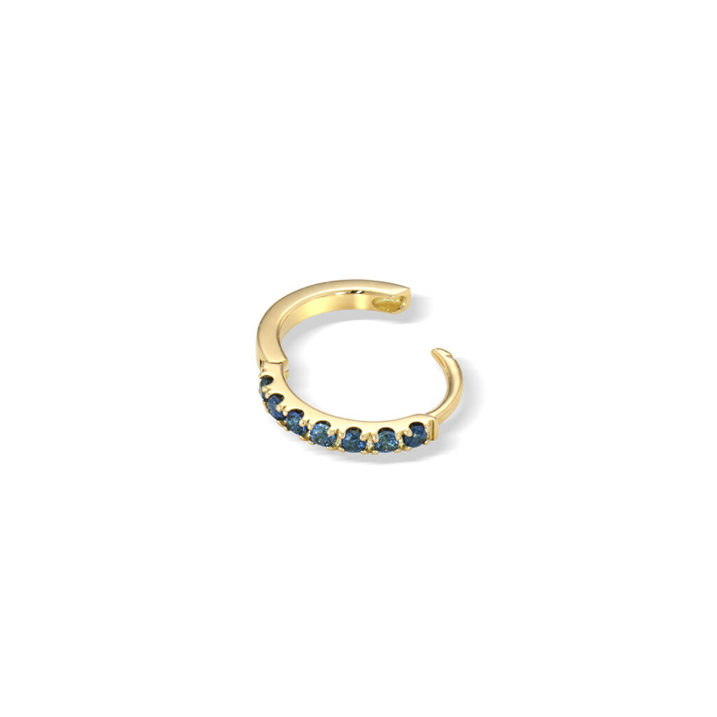 STAR JEWELRY「BLUE SAPPHIRE CLICK HOOP PIERCED EARRING」|ピアス|