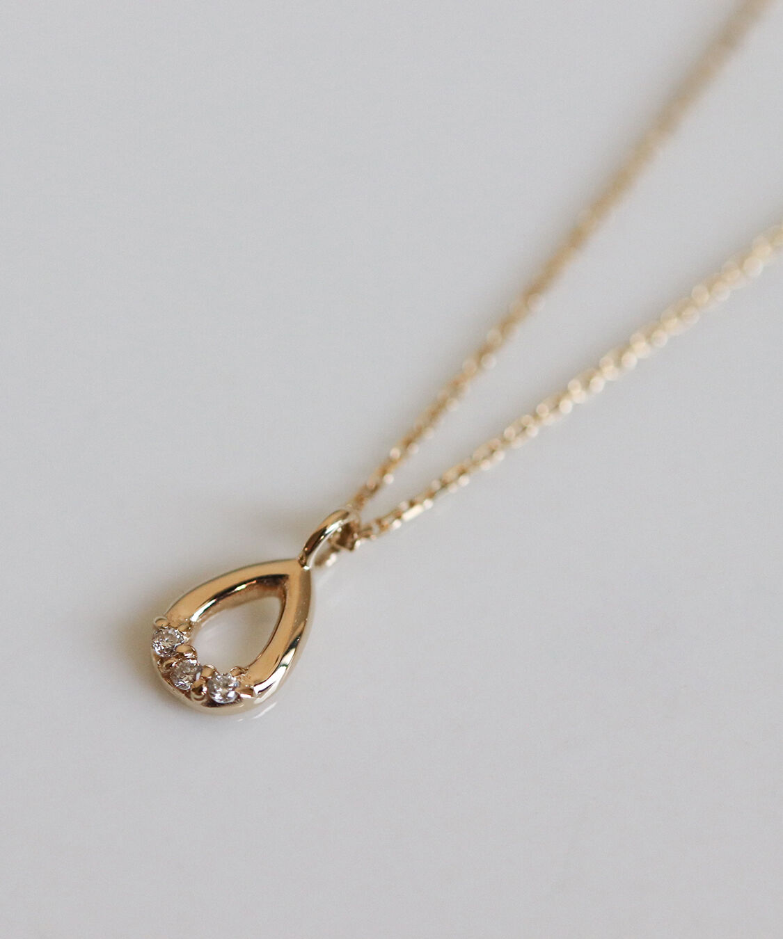  「ダイヤモンド ペアシェイプ ネックレス | K10YG」|ネックレス|