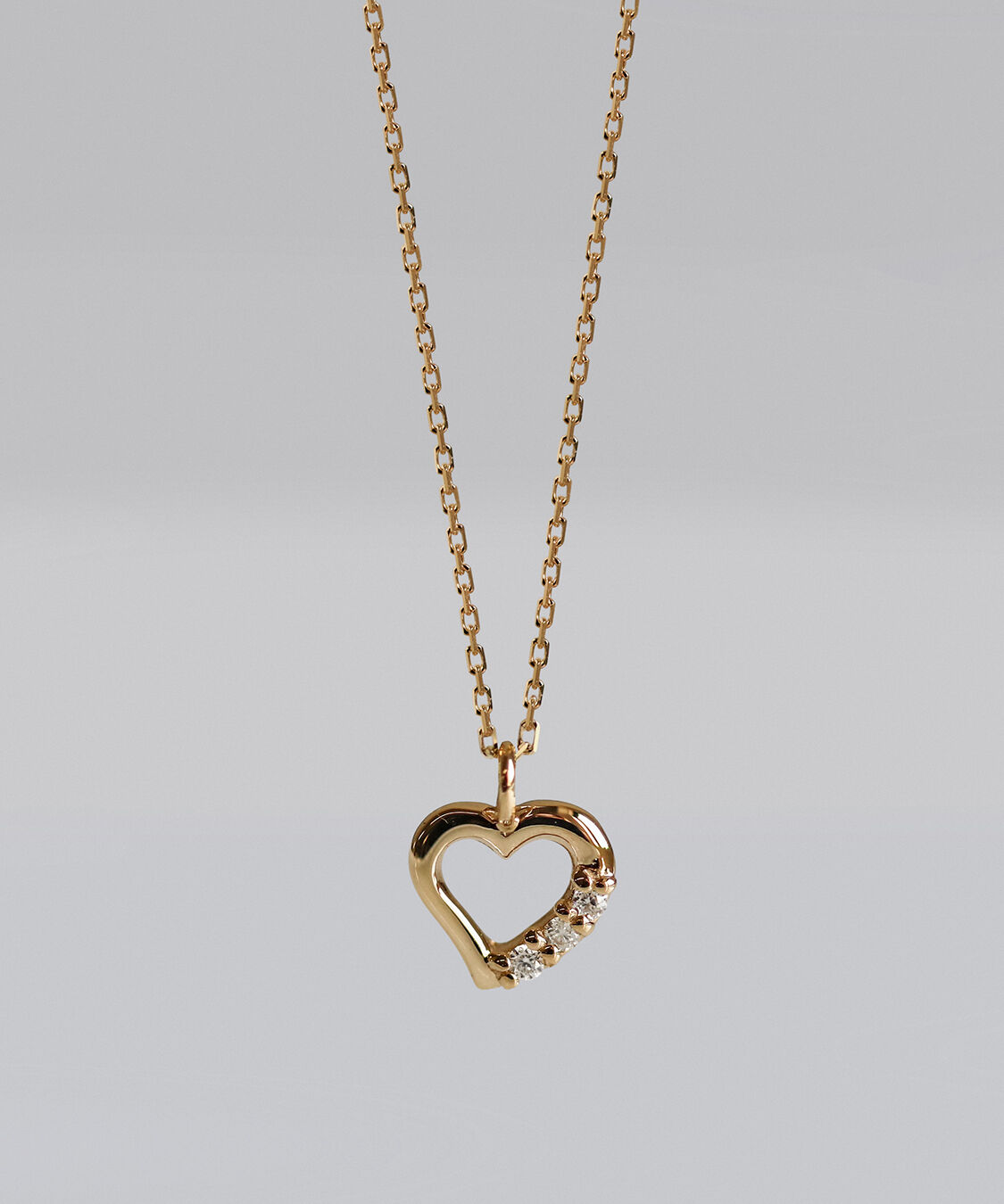  「ダイヤモンド ハート ネックレス | K10YG」|ネックレス|K10 イエローゴールド