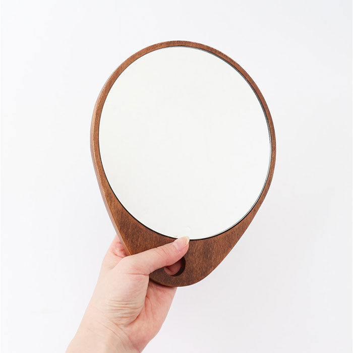 BACKYARD FAMILY「shesay 卓上ミラー トレー付き 通販 卓上 ミラー 鏡 かがみ 手鏡 ウッドトレー トレー」|その他|