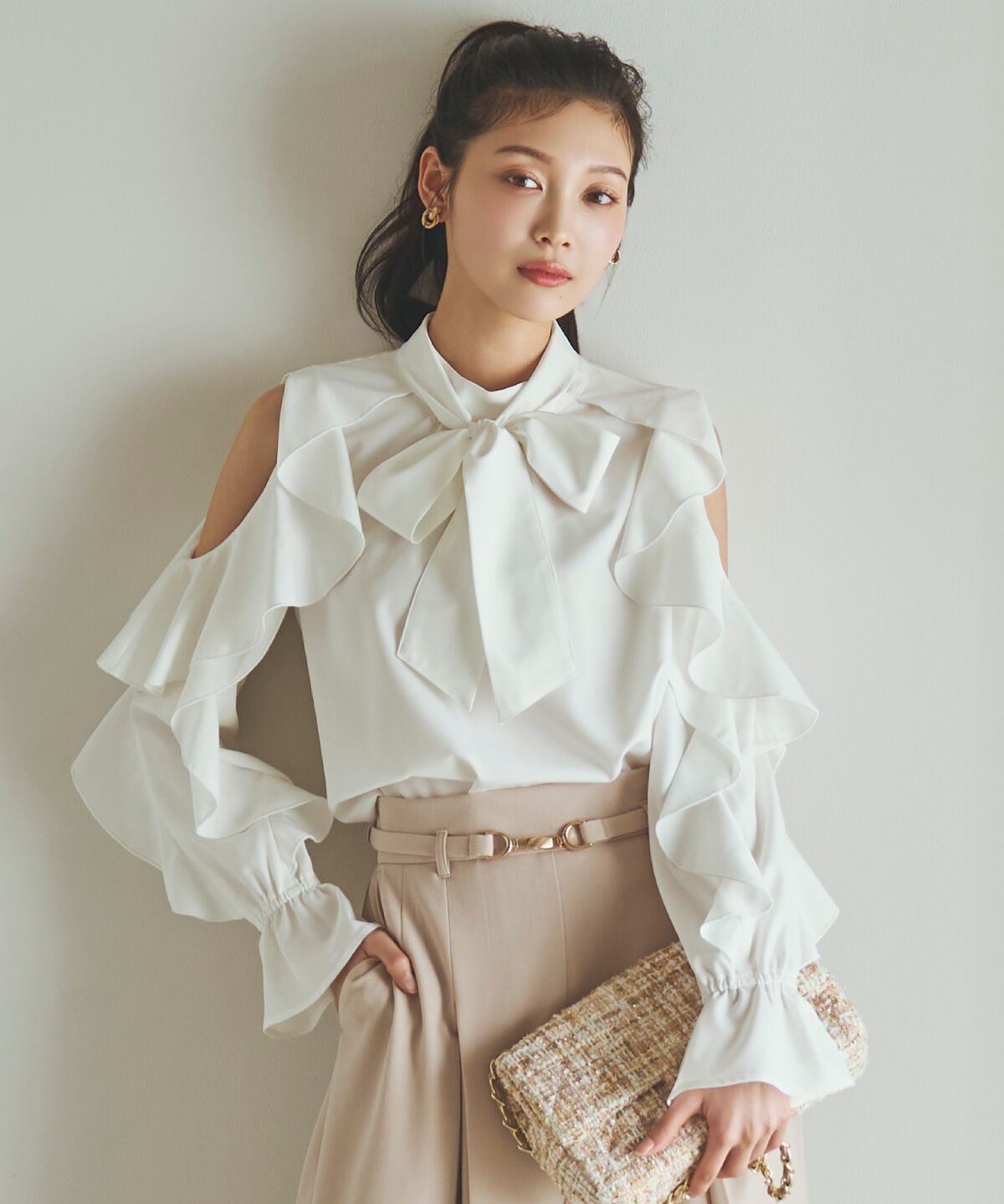 アンドクチュール「フリルボウタイブラウス」|シャツ・ブラウス|