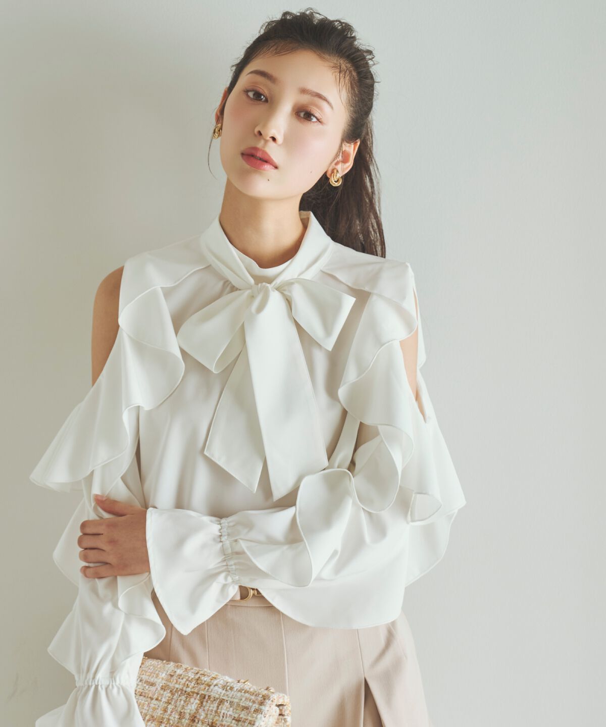 アンドクチュール「フリルボウタイブラウス」|シャツ・ブラウス|