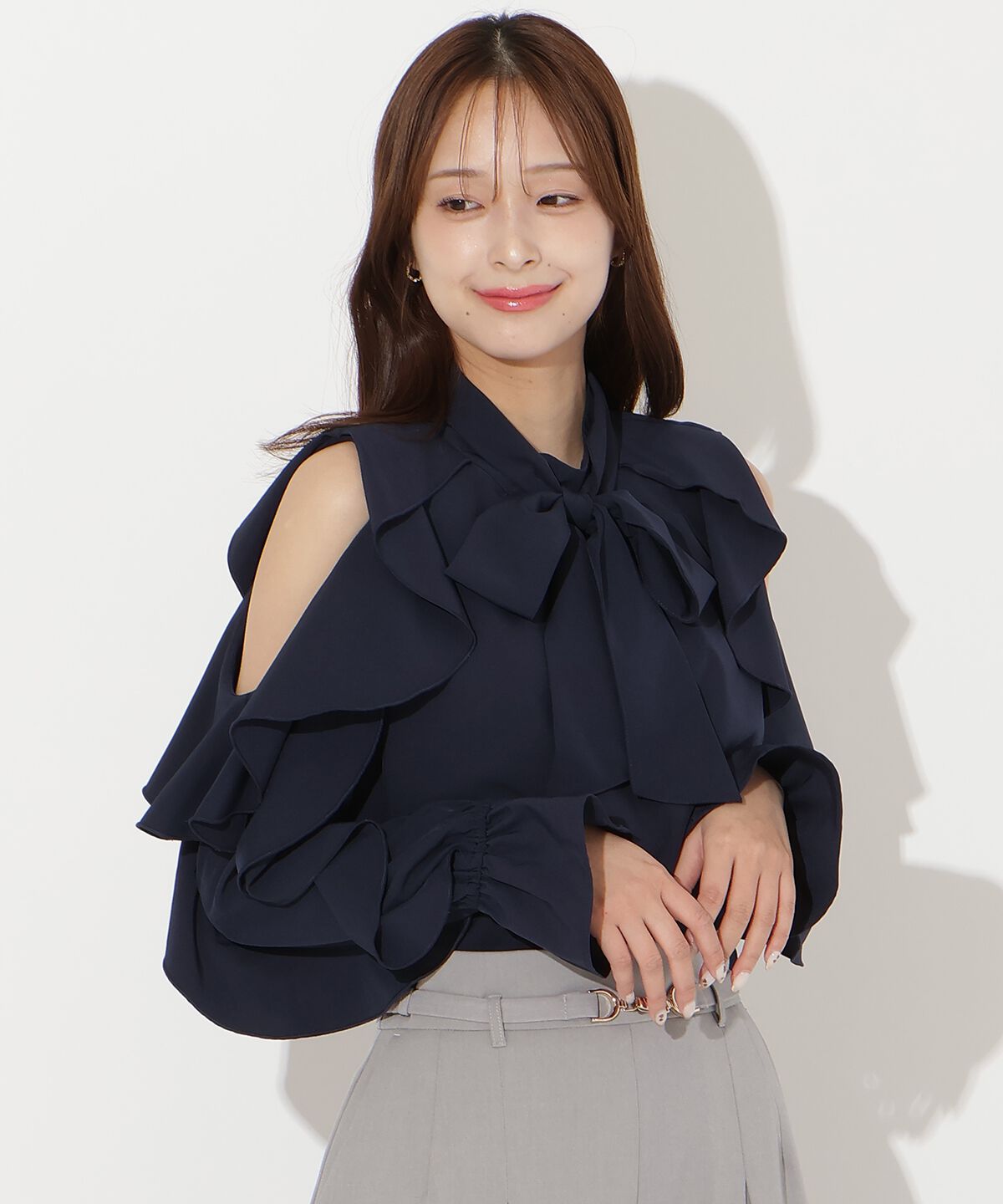 アンドクチュール「フリルボウタイブラウス」|シャツ・ブラウス|