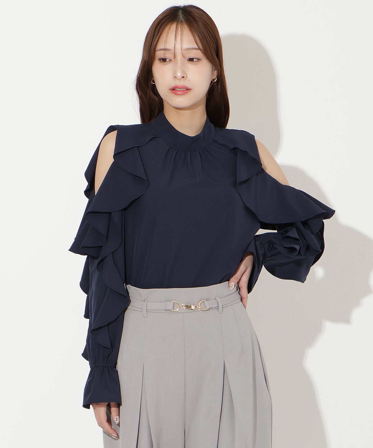 アンドクチュール「フリルボウタイブラウス」|シャツ・ブラウス|