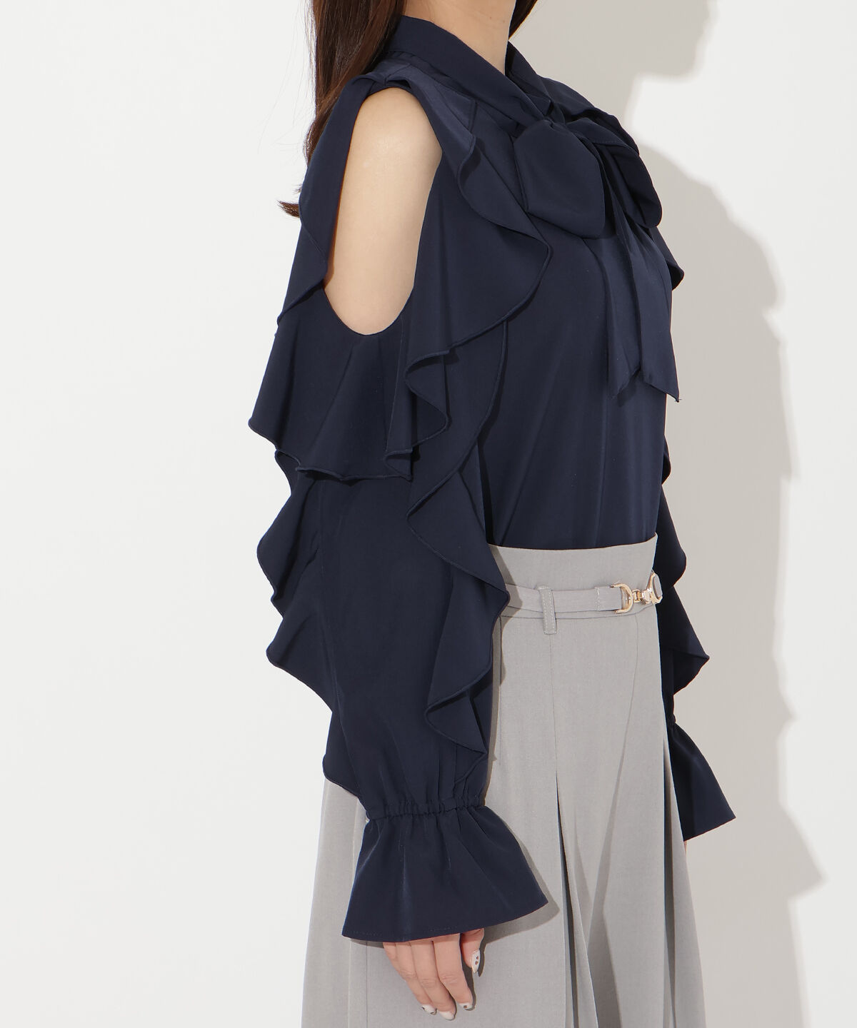 アンドクチュール「フリルボウタイブラウス」|シャツ・ブラウス|