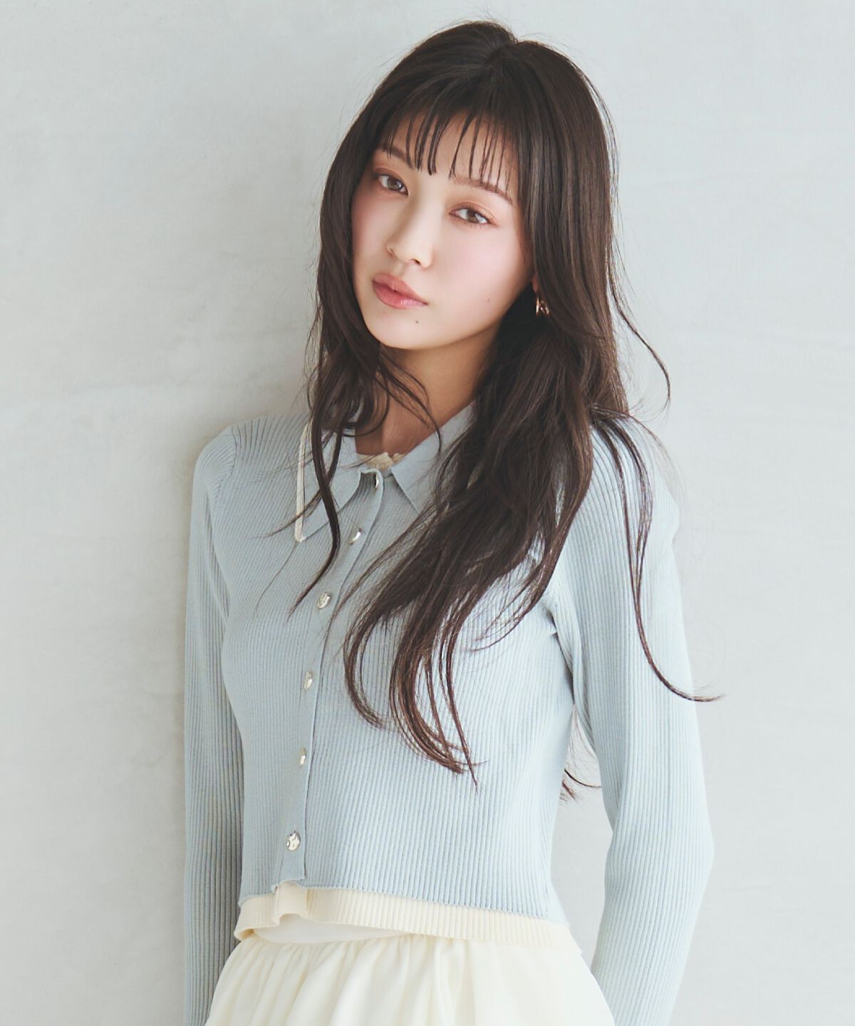 アンドクチュール「襟付きレイヤード風カーディガン」|カーディガン|