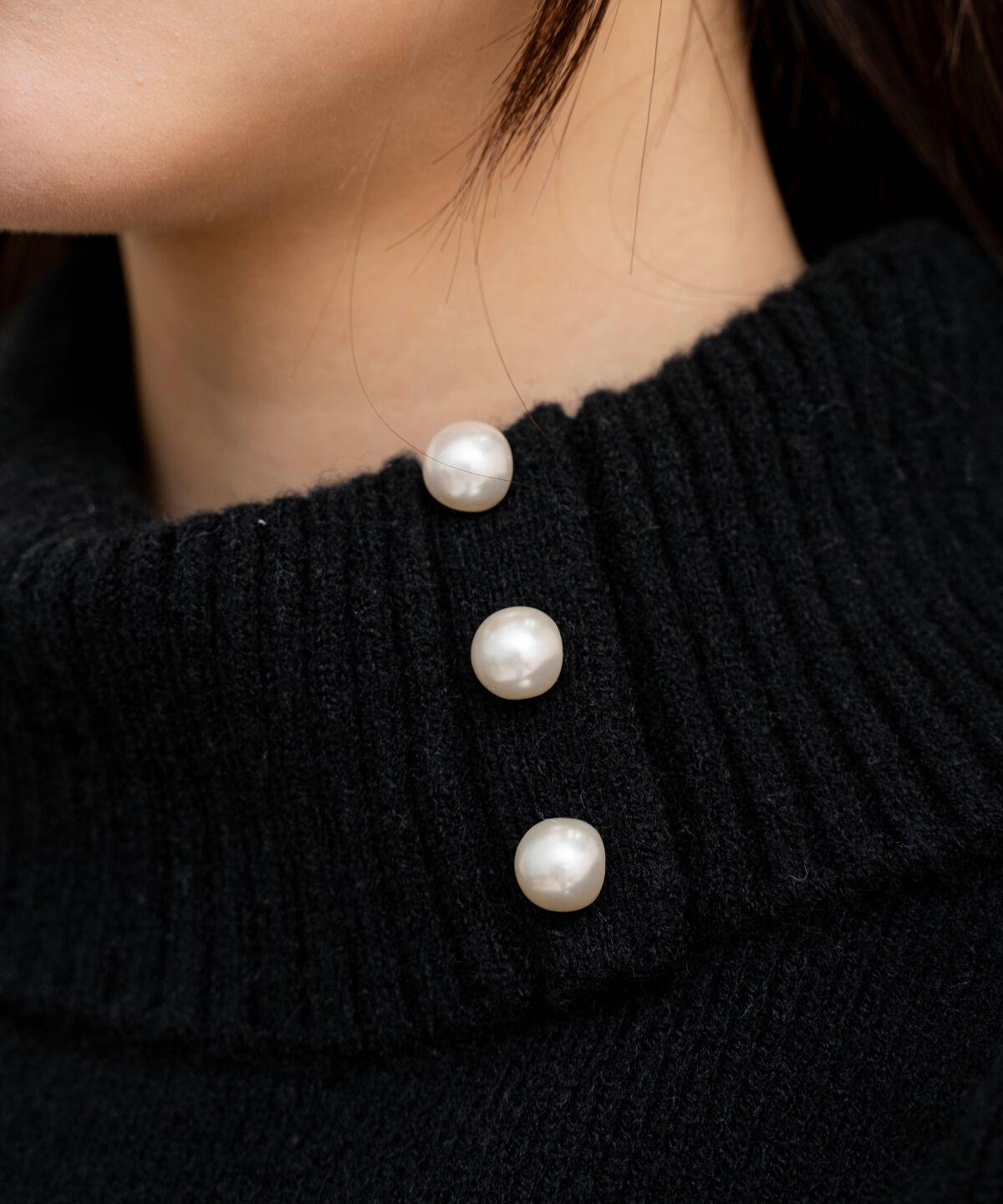 WILLSELECTION「パール付きタートルネックニットワンピース」|ワンピース|