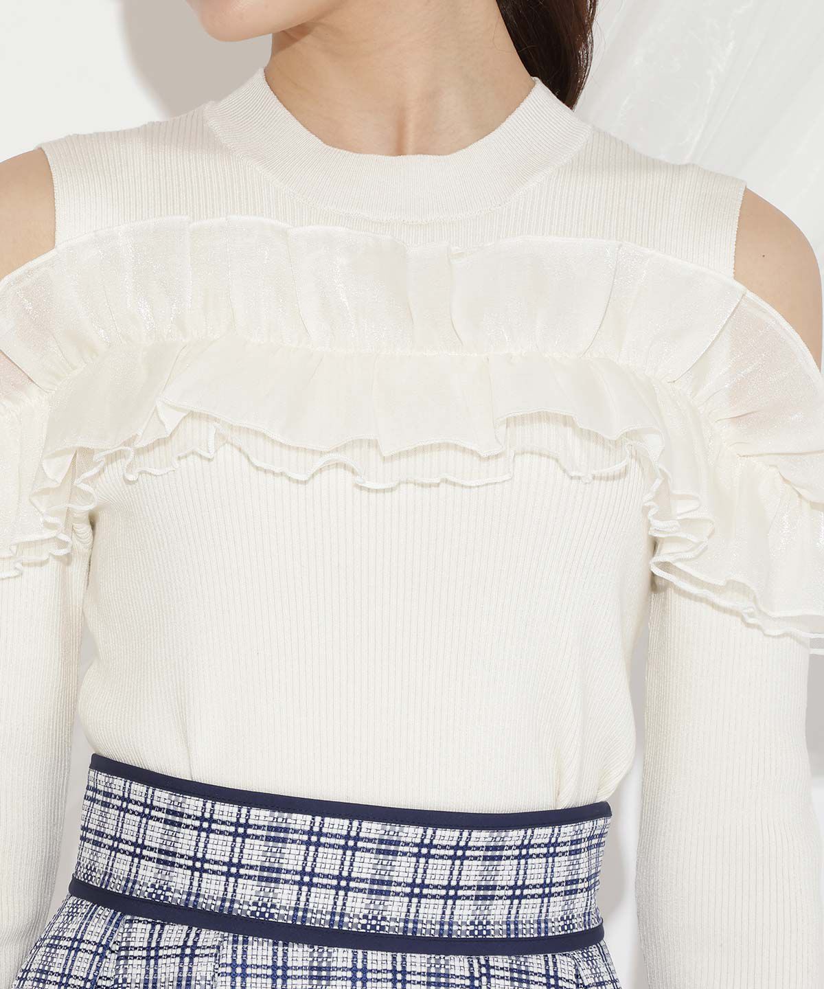 WILLSELECTION「フリルドッキングリブニット」|ニット・セーター|