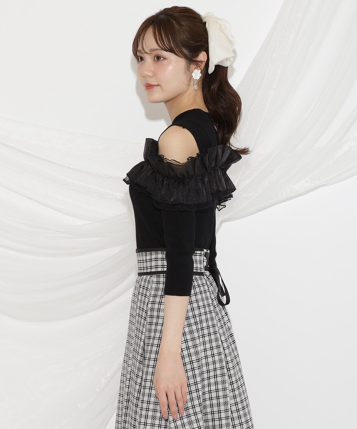 WILLSELECTION「フリルドッキングリブニット」|ニット・セーター|