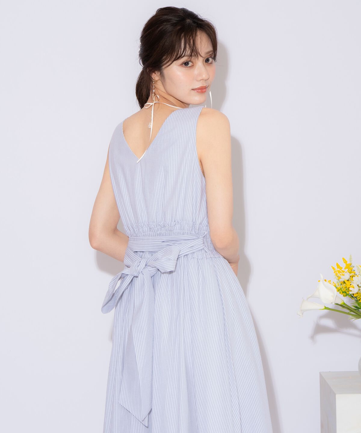 WILLSELECTION「ウエストシャーリングストライプワンピース」|ワンピース|