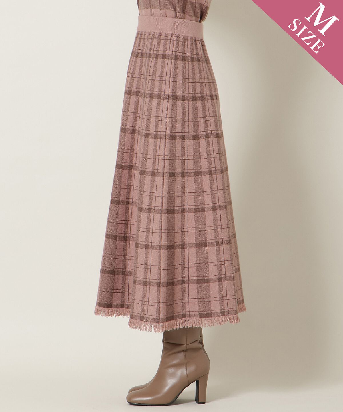 WILLSELECTION「チェック柄ニットフレアスカート」|フレア|