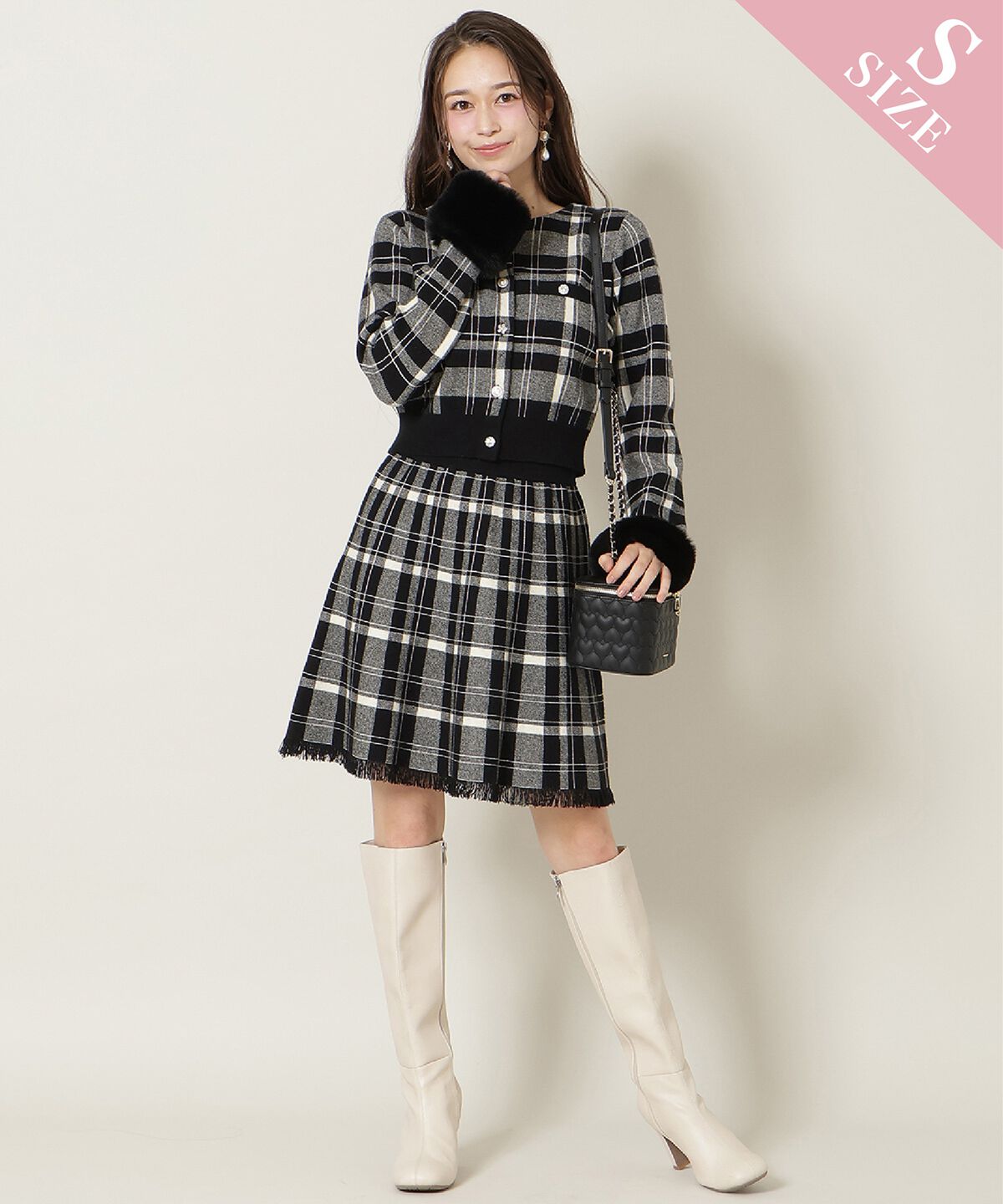 WILLSELECTION「チェック柄ニットフレアスカート」|フレア|