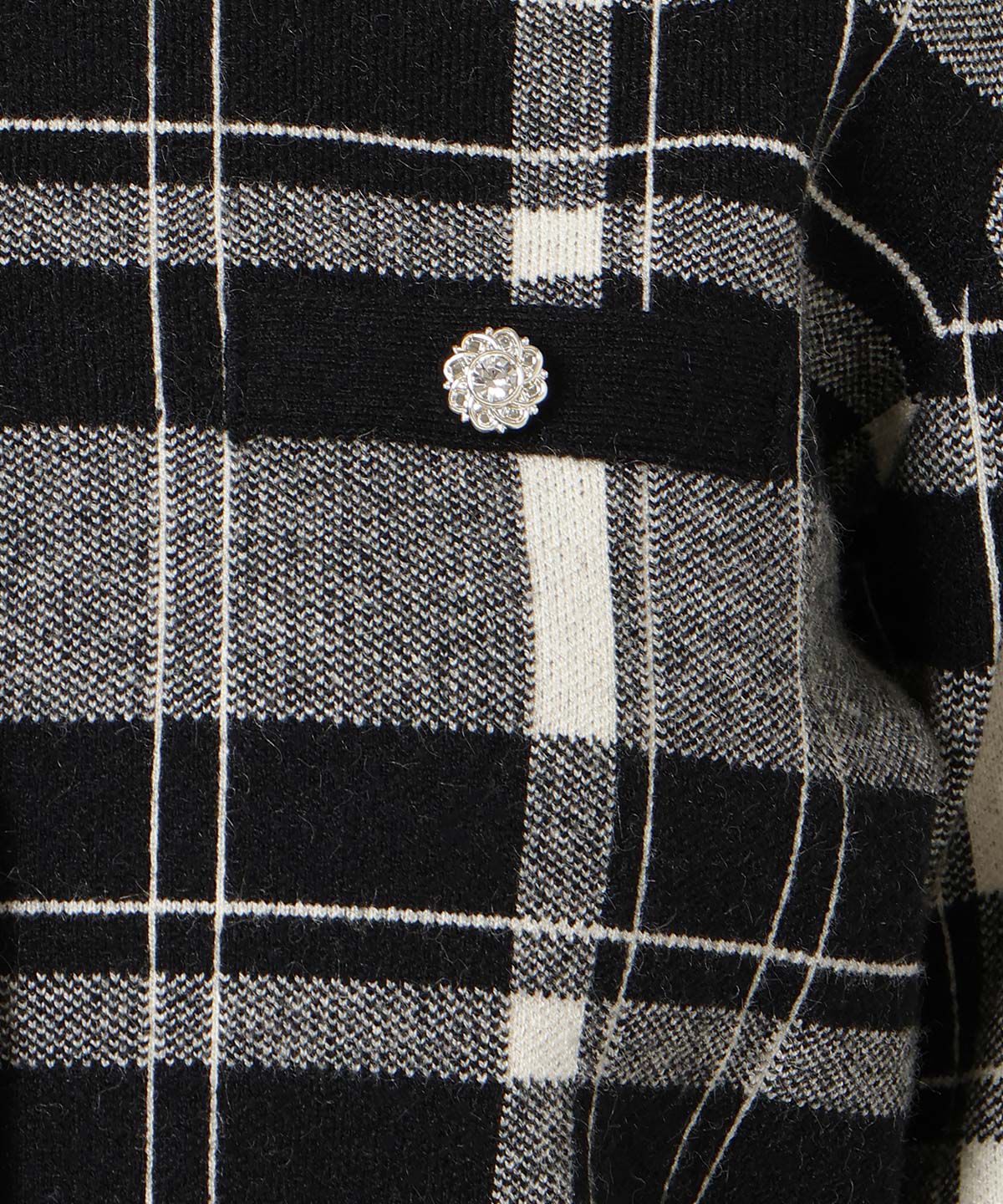 WILLSELECTION「チェック柄ファーカフスカーディガン」|カーディガン|