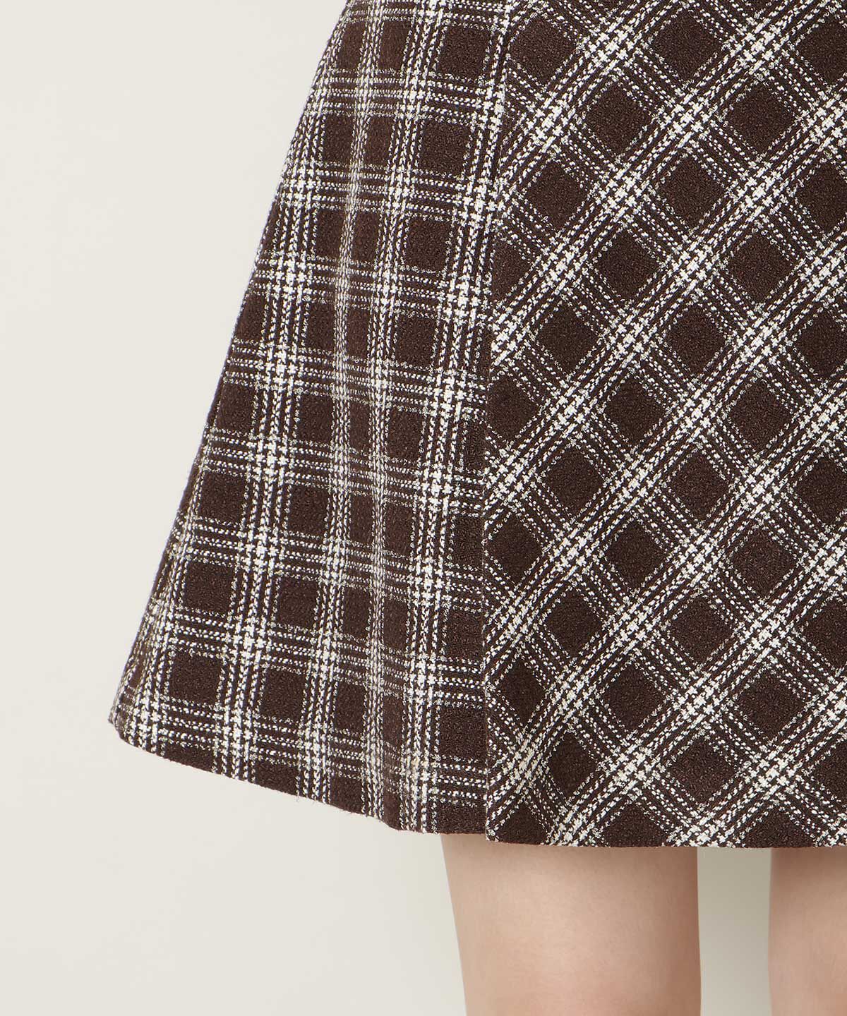 WILLSELECTION「ビットデザインツイードミニスカート」|フレア|