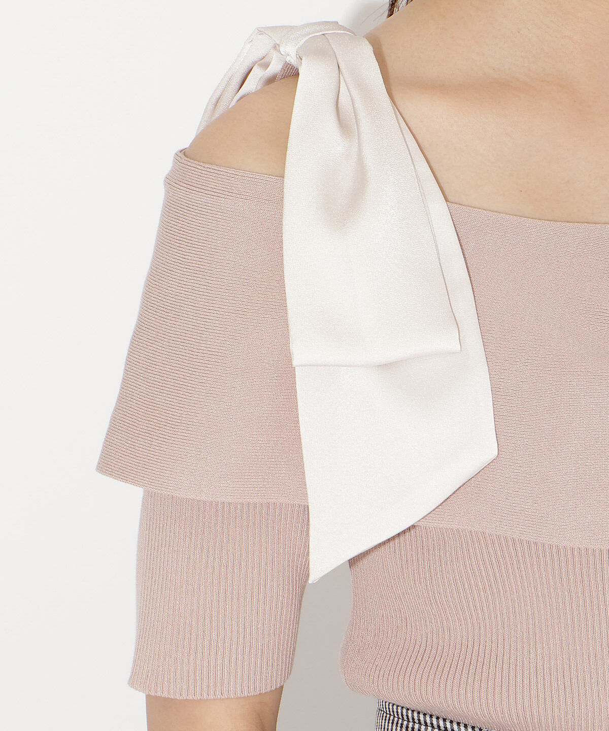 WILLSELECTION「リボンオフショルハーフスリーブニット」|ニット・セーター|