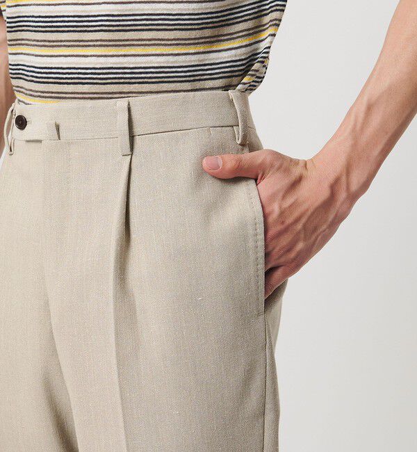 UNITED ARROWS「ポプリン 1プリーツ スラックス R-MODEL」|スラックス|