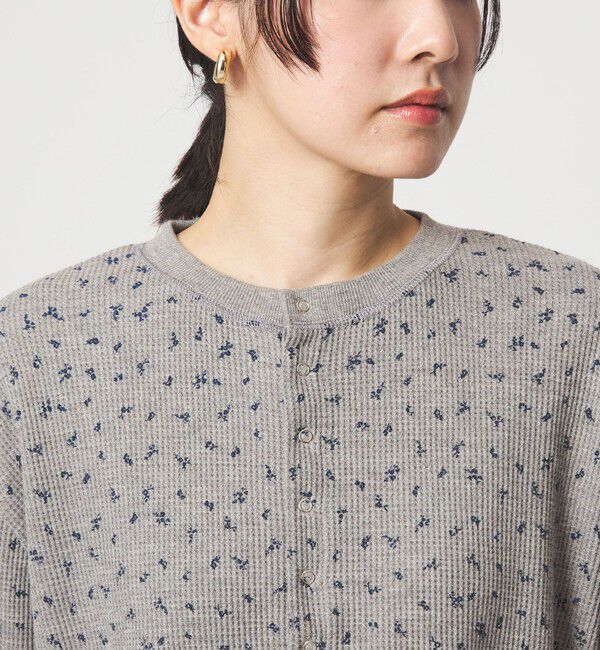 UNITED ARROWS green label relaxing「【WEB限定】＜at ease＞ワッフル ヘンリーネック  フラワープリント カットソー」|Tシャツ・カットソー|