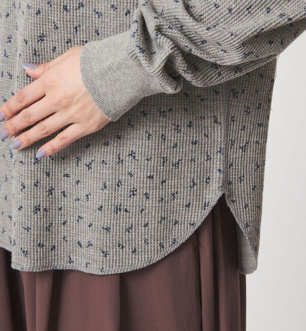 UNITED ARROWS green label relaxing「【WEB限定】＜at ease＞ワッフル ヘンリーネック  フラワープリント カットソー」|Tシャツ・カットソー|