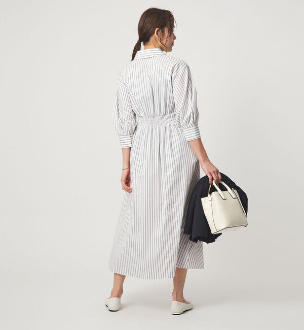 UNITED ARROWS green label relaxing「シャツ襟 フィット＆フレア タック 5分袖 ワンピース」|ワンピース|