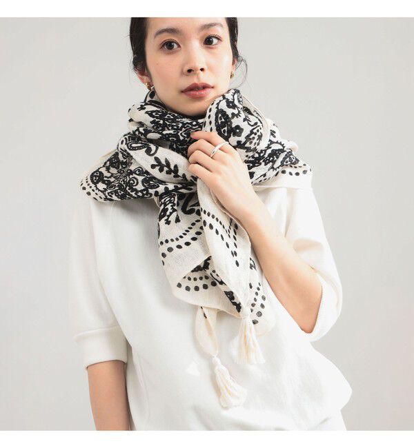 Demi-Luxe BEAMS 「【別注】ｍanipuri / バンダナ タッセル ストール」|ストール|