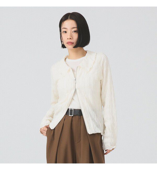 Ray BEAMS 「カット ジャカード ジップ シャツ」|シャツ・ブラウス|OFFWHITE