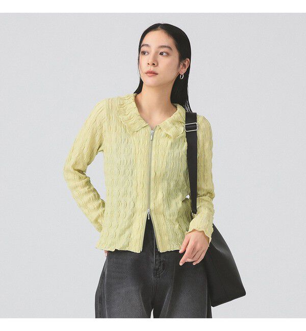 Ray BEAMS 「カット ジャカード ジップ シャツ」|シャツ・ブラウス|YELLOW