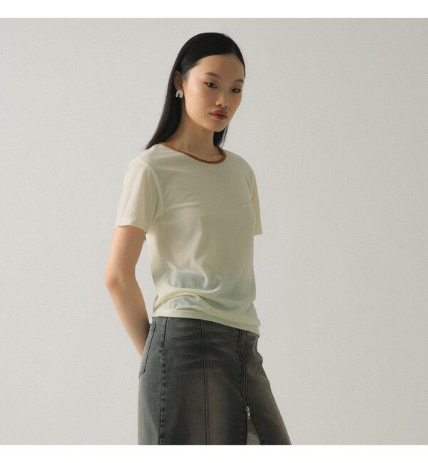 Ray BEAMS 「サマー ベロア リンガー Tシャツ」|Tシャツ・カットソー|OFF_WHITE