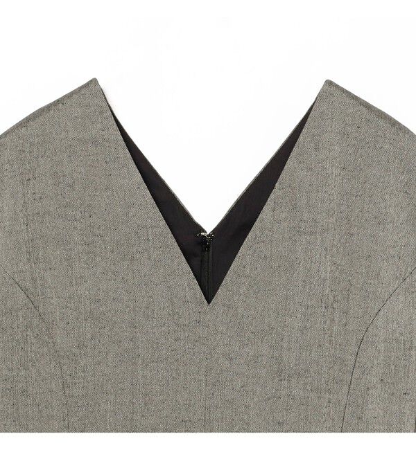 Demi-Luxe BEAMS 「AK+1 / Vネック フレア ノースリーブ ワンピ―ス」|ワンピース|