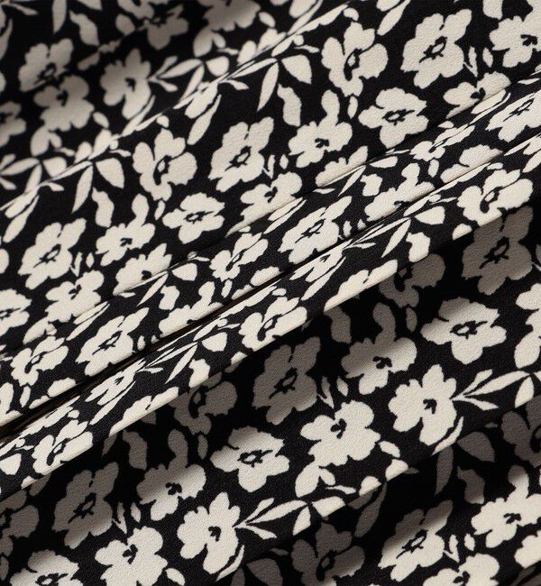 SHIPS for women「《一部追加予約》【WEB限定】〈洗濯機可能〉ドット 花柄 サイド プリーツ フレンチスリーブ ワンピース」|ワンピース|