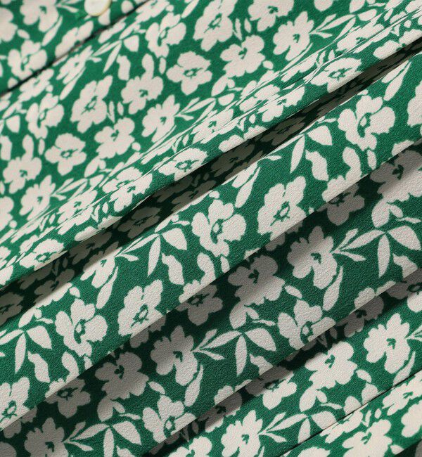 SHIPS for women「《一部追加予約》【WEB限定】〈洗濯機可能〉ドット 花柄 サイド プリーツ フレンチスリーブ ワンピース」|ワンピース|