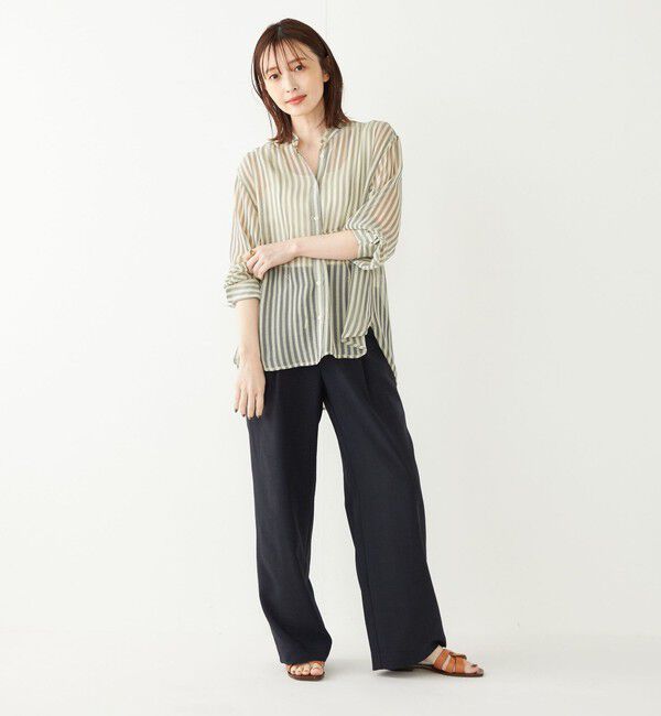 SHIPS Colors 「SHIPS Colors:〈手洗い可能〉シアー 楊柳 ストライプ シャツ◇」|シャツ・ブラウス|