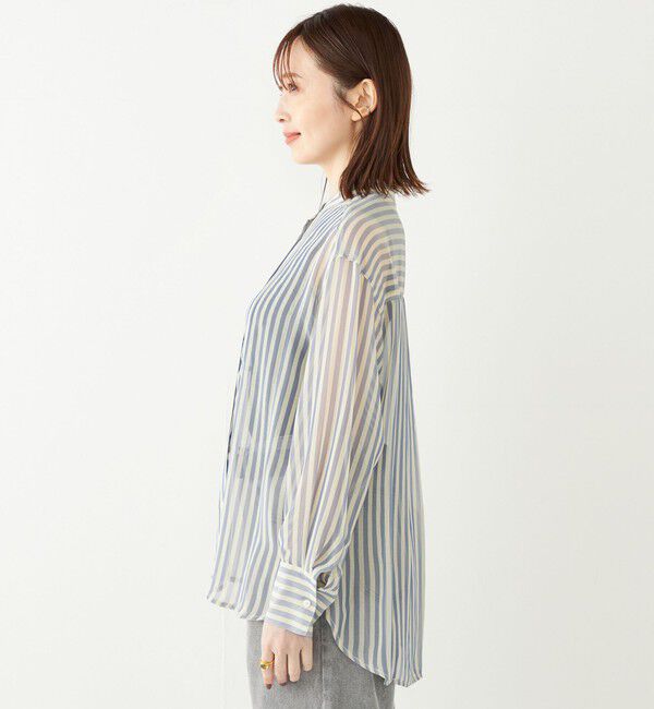 SHIPS Colors 「SHIPS Colors:〈手洗い可能〉シアー 楊柳 ストライプ シャツ◇」|シャツ・ブラウス|