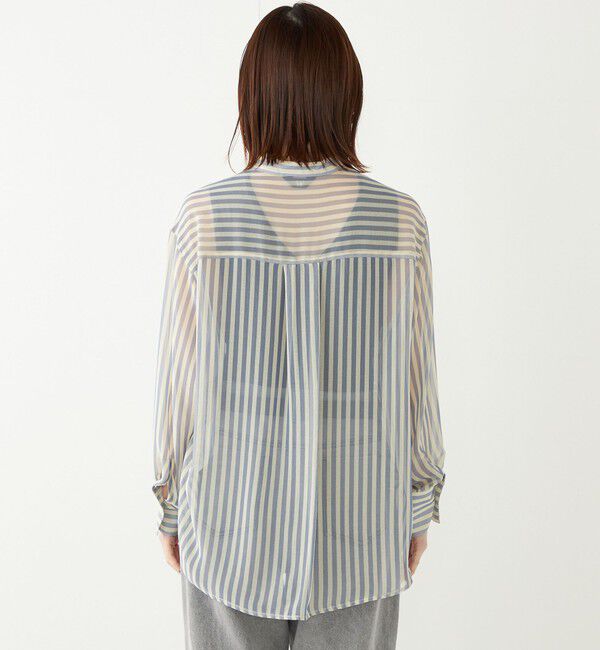 SHIPS Colors 「SHIPS Colors:〈手洗い可能〉シアー 楊柳 ストライプ シャツ◇」|シャツ・ブラウス|