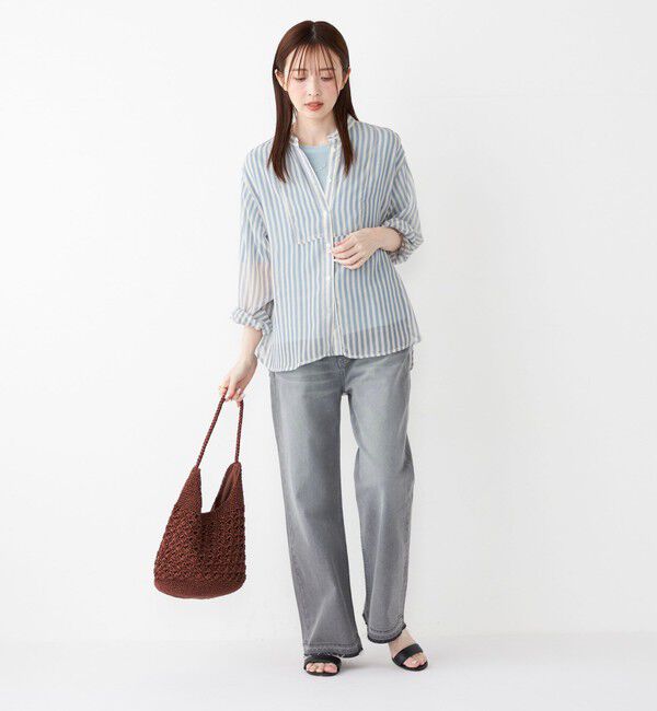 SHIPS Colors 「SHIPS Colors:〈手洗い可能〉シアー 楊柳 ストライプ シャツ◇」|シャツ・ブラウス|