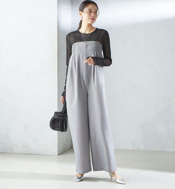 SHIPS for women「〈手洗い可能〉ストレッチ チュール ロング スリーブ TEE」|Tシャツ・カットソー|