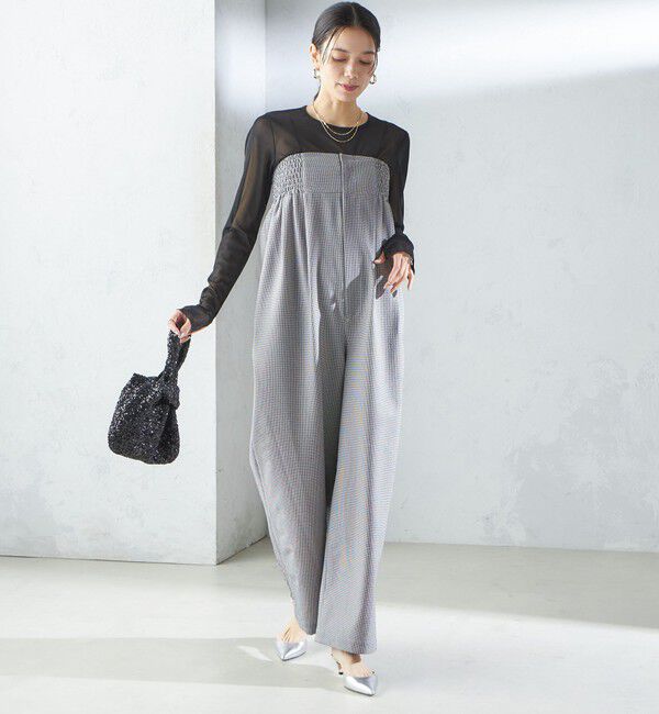 SHIPS for women「〈手洗い可能〉ストレッチ チュール ロング スリーブ TEE」|Tシャツ・カットソー|