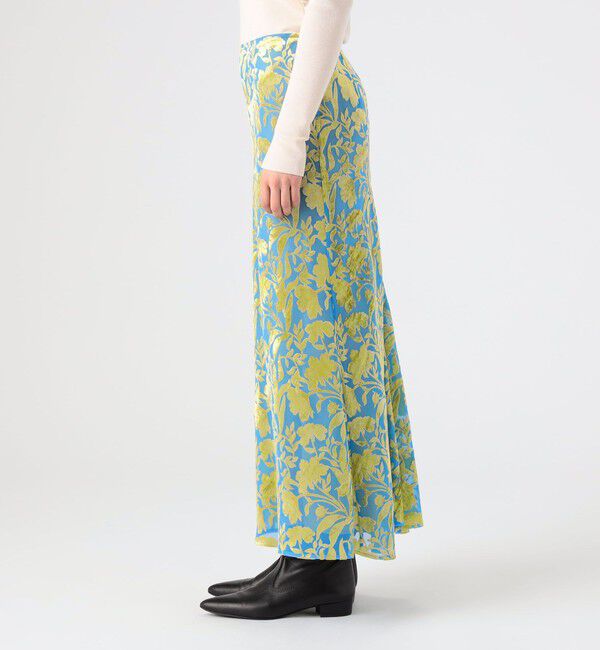 DES PRES「コスモスオパールプリント フォッシュテールマキシスカート」|フレア|