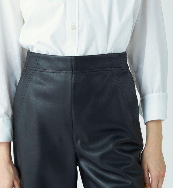 MACPHEE「レザーライク ワイドフレアパンツ」|その他|
