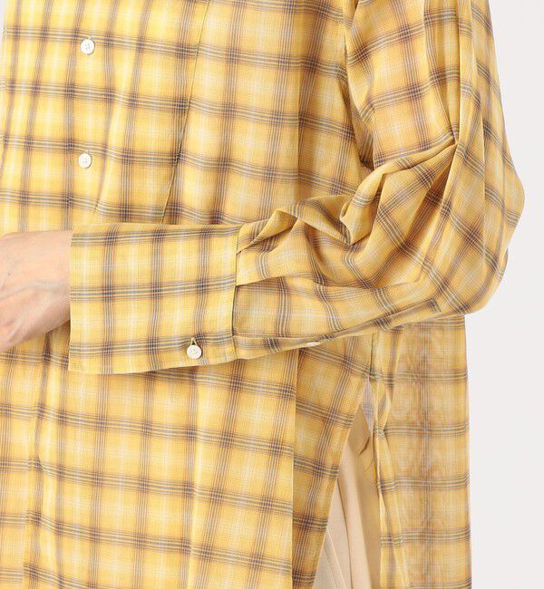 MACPHEE「コットンオーガンジーチェック チュニックシャツ」|シャツ・ブラウス|