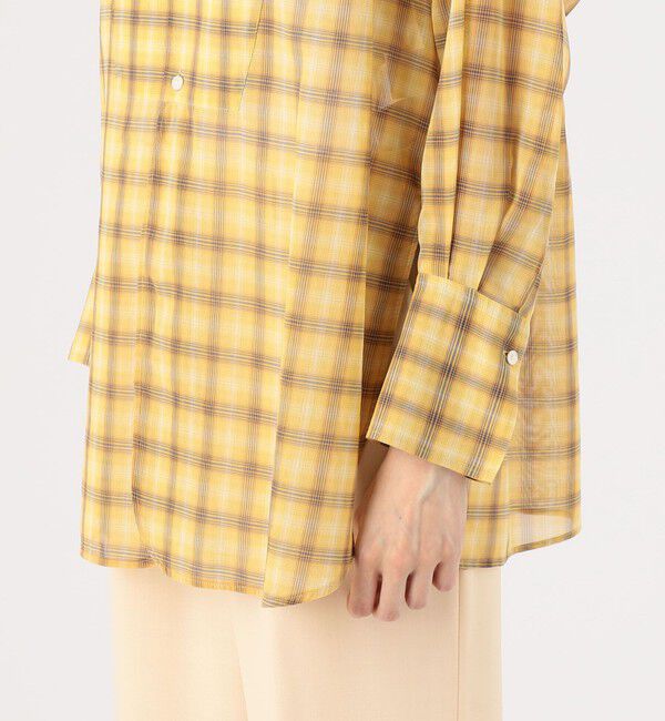 MACPHEE「コットンオーガンジーチェック チュニックシャツ」|シャツ・ブラウス|