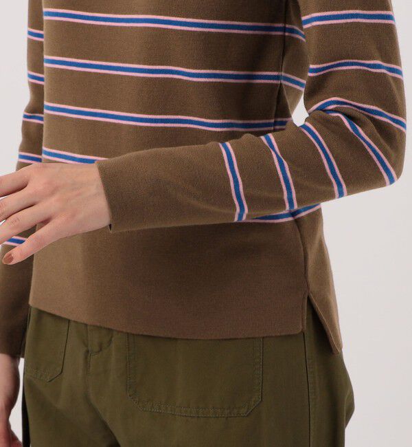 MACPHEE「ウールナイロンボーダー ボートネックプルオーバー」|ニット・セーター|