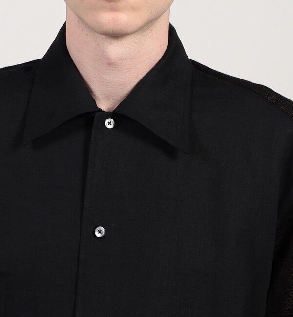 TOMORROWLAND MENS「リネンニットコンビ ハーフスリーブシャツ」|ニット・セーター|